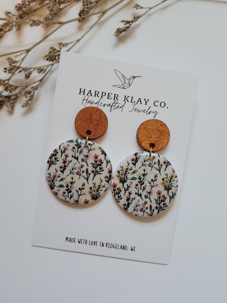 The Floral Circle Polymer Clay Earrings