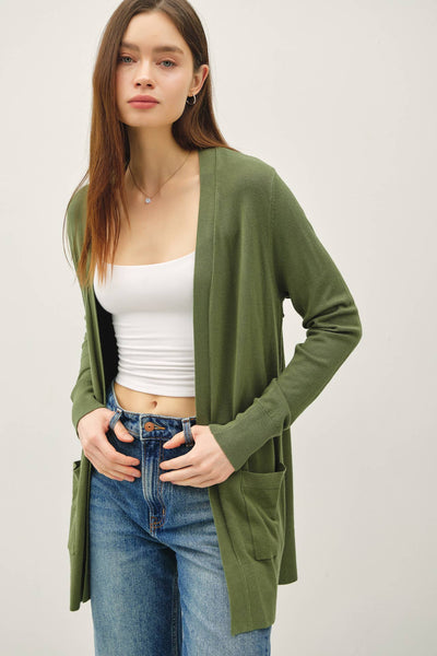 The Olive Cozy Days Cardigan