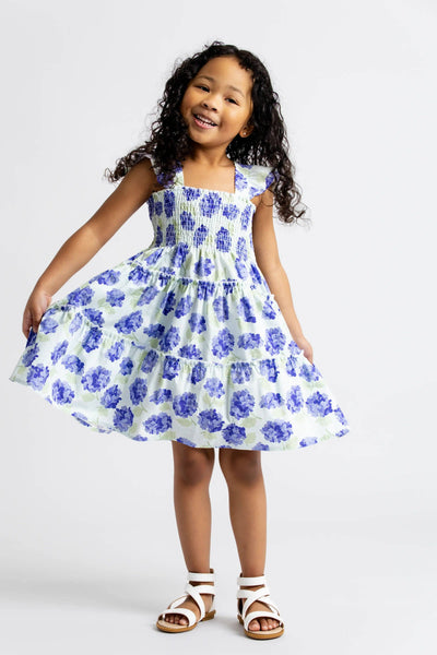 Hydrangea Flutter Sleeve Dress
