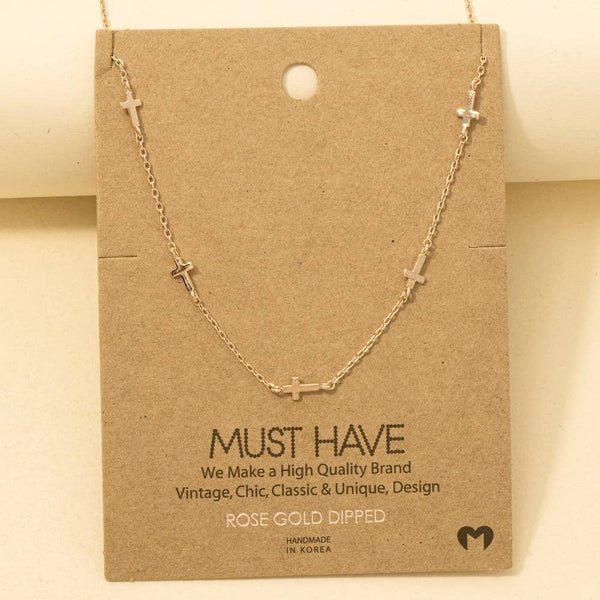 Gold Dipped Cross Necklace | Gold, Silver, Rose Gold
