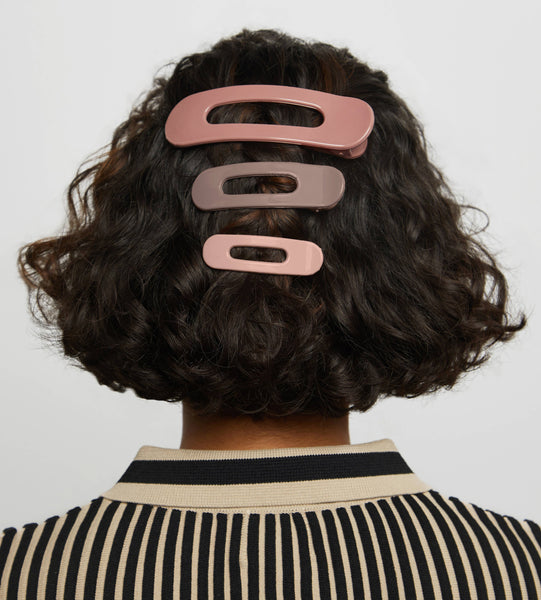 Flat Lay Claw Clip 3pc Flat | Glossy Terracotta