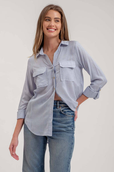 Lena Stripped Top | Blue