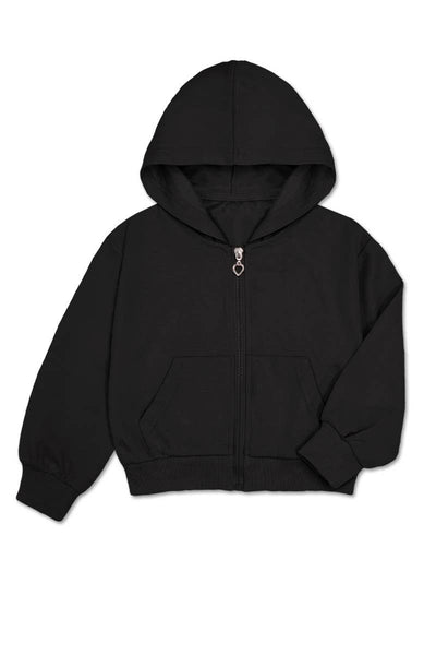 Black Terry Zip-Up Hoodie