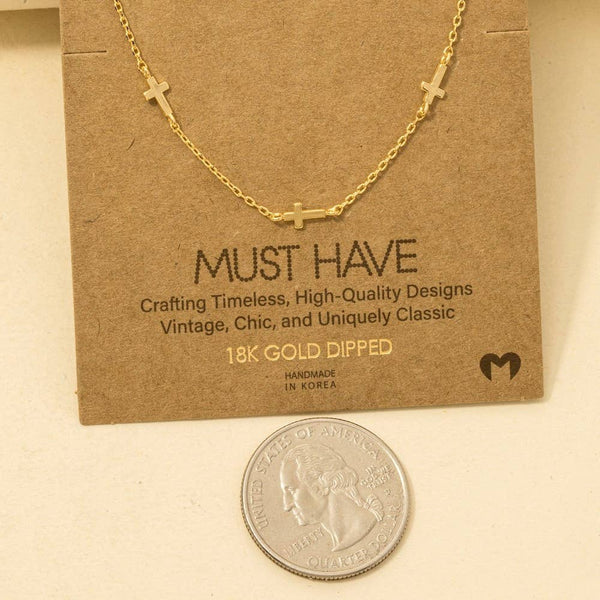 Gold Dipped Cross Necklace | Gold, Silver, Rose Gold