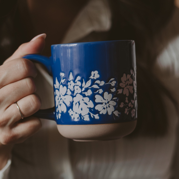 Blue Floral | Stoneware Coffee Mug