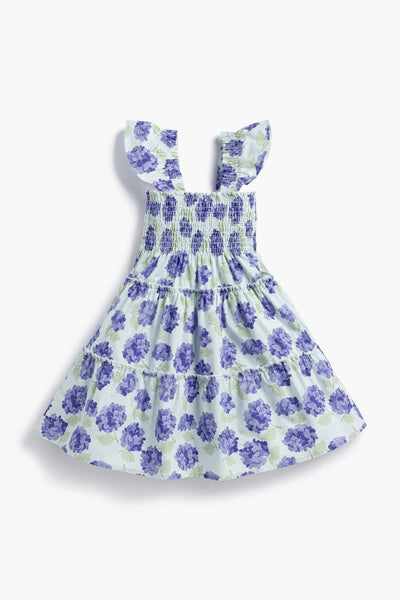 Hydrangea Flutter Sleeve Dress