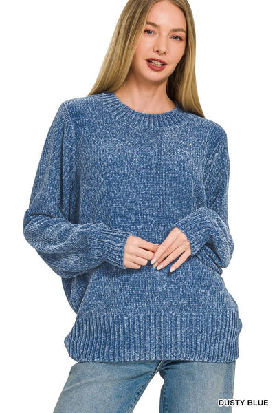 Cozy Cloud Chenille Sweater | Dusty Blue