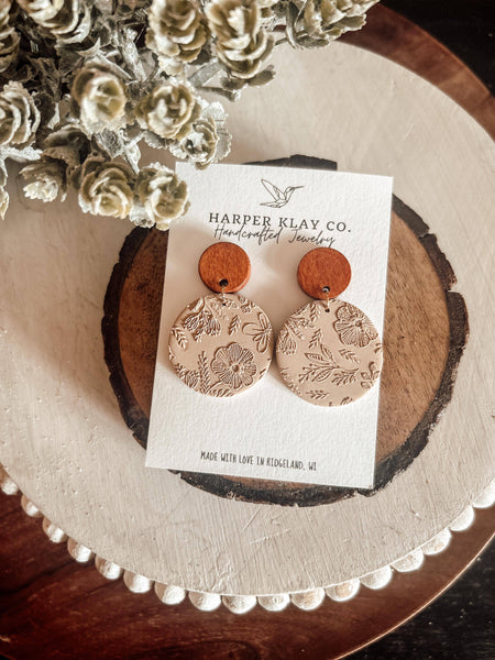 Mocha Polymer Clay Dangle Earrings