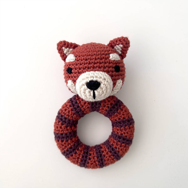 Rattle | Red Panda Ring Hand Crocheted