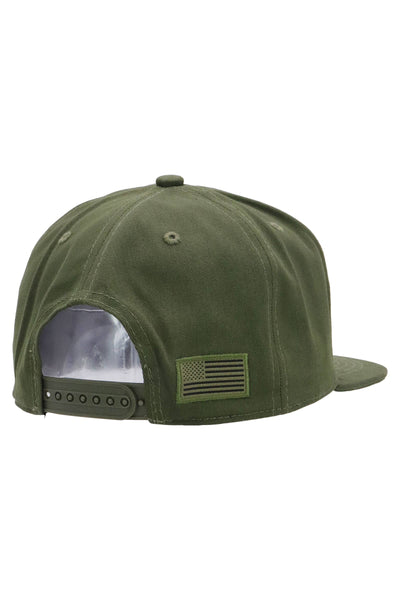 American Flag Flat Brim Patch Hat | Olive