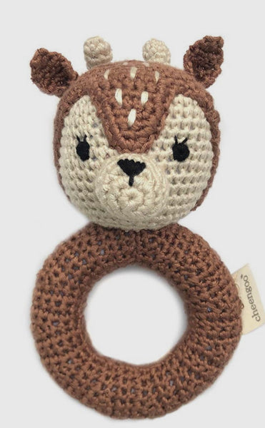 Rattle | Fawn Ring Hand Crocheted