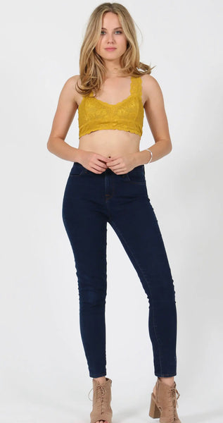 Racerback Lace Bralette | Mustard