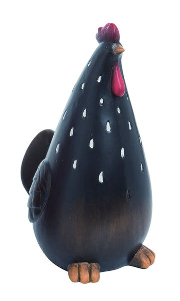 Black Terracotta Speckled Chicken Statuette