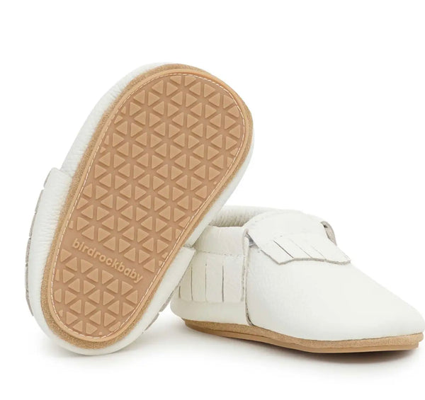 Hard Sole Moccasin | Pearl White