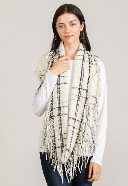 Buttery Soft Cream Plaid | Infinity Scarf
