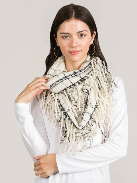 Buttery Soft Cream Plaid | Infinity Scarf