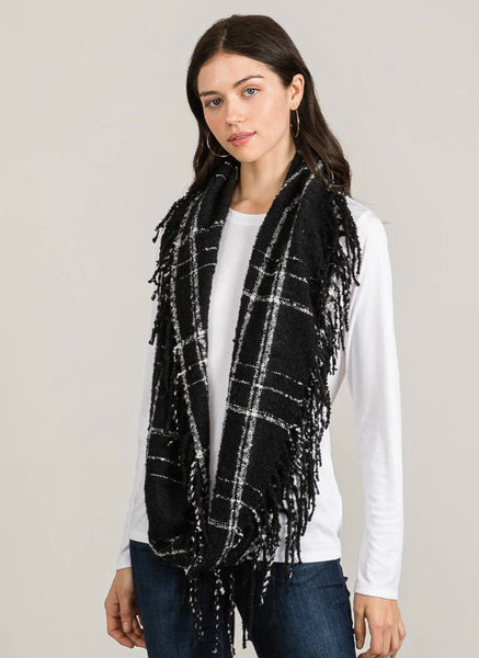 Buttery Soft Black Plaid | Infinity Scarf